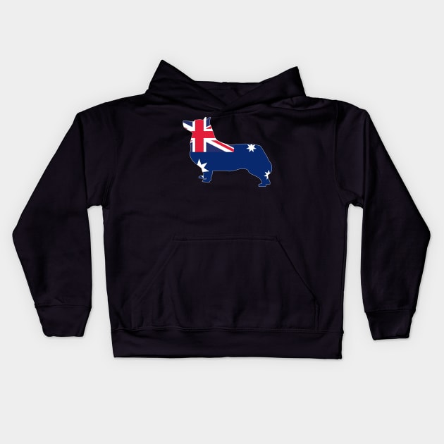 Swedish Vallhund Australia Flag Filled Kids Hoodie by DPattonPD